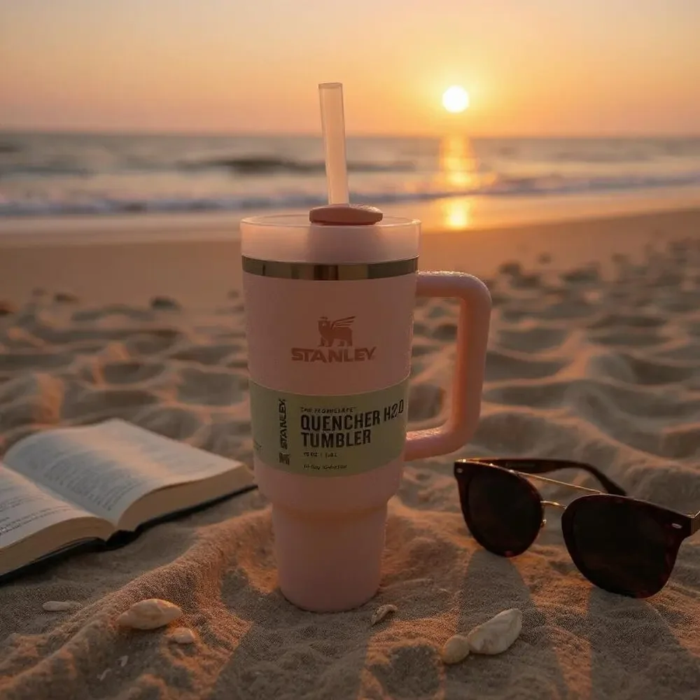 Stanley Quencher H2.0 Tumbler 40 oz | Soft Matte Pink | FlowState Lid | NEW